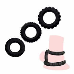 Bộ 3 vòng đeo dương vật Titan silicon màu đen