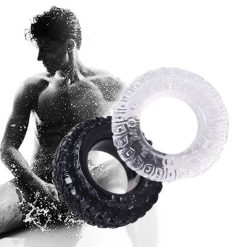 Cockring silicon trắng đen Rally Tire - bộ 2 vòng