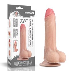 Dương vật giả Lovetoy Sliding Skin Dong 7 Inch 2 lớp da siêu mềm