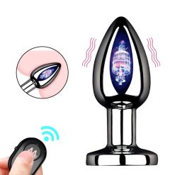Phích cắm hậu môn inox rung 10 chế độ, điều khiển từ xa