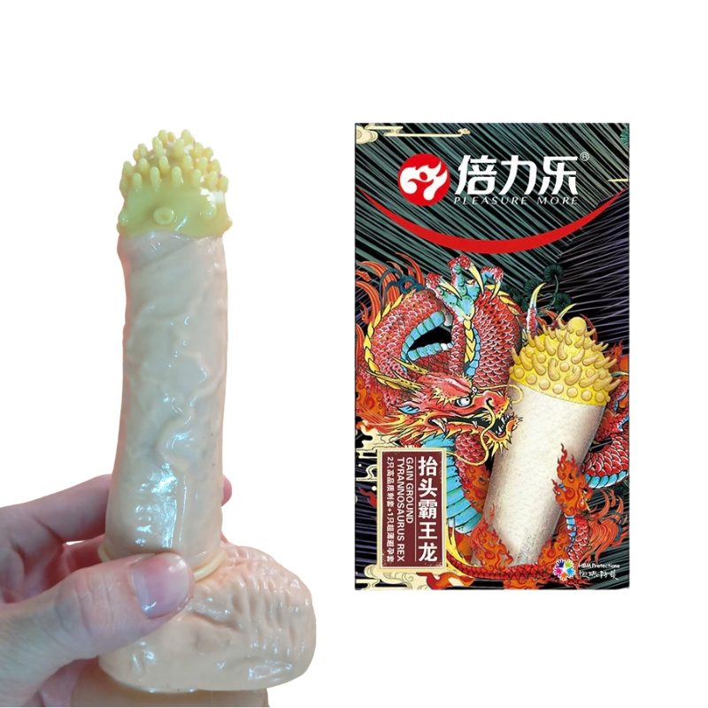Bao cao su bi gai chôm chôm HBM Pleasure rồng đỏ - hộp 2 chiếc