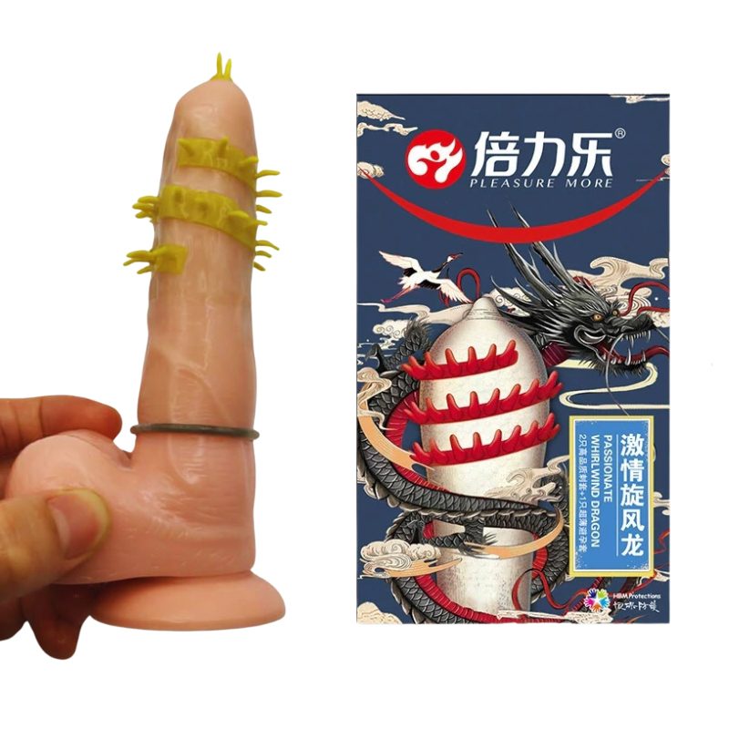 Bao cao su gai HBM Pleasure rồng đen - hộp 2 chiếc