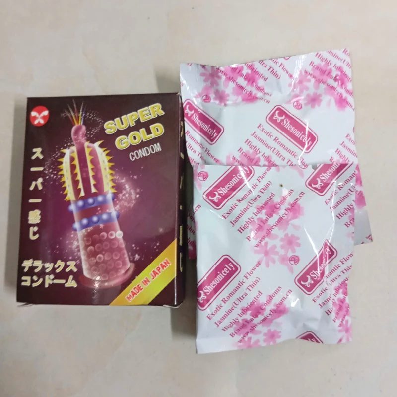 Bao cao su gân gai bi Super Gold - hộp 2 cái