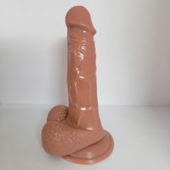 Dương vật giả Qiao silicon da nâu mềm mại - 18x3,5cm