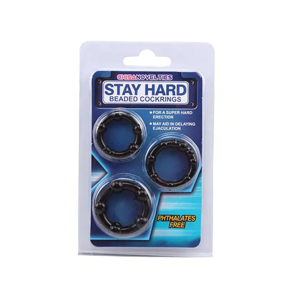 Bộ 3 vòng đeo silicon Stay Hard (Đen)